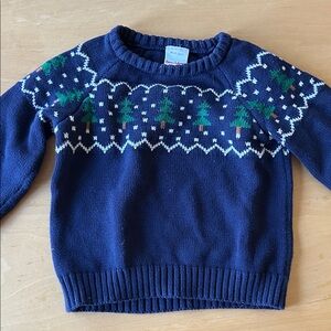 Hanna Andersson Navy Sweater with Tree Design